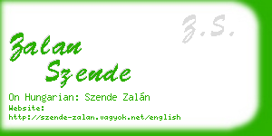 zalan szende business card